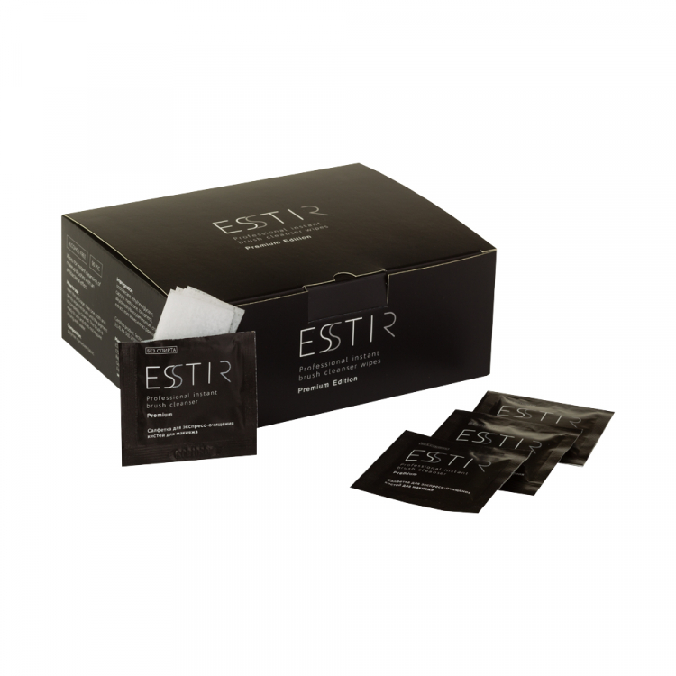 Салфетки для очищения кистей ESSTIR Premium в "саше"(90 шт)